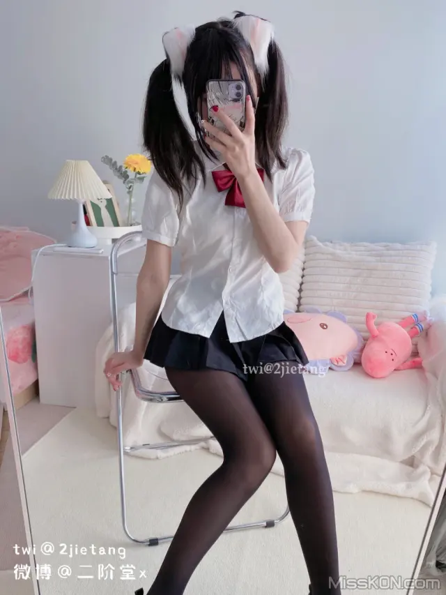 Coser@二阶堂: 猫儿黑丝 (122 photos + 1 video)