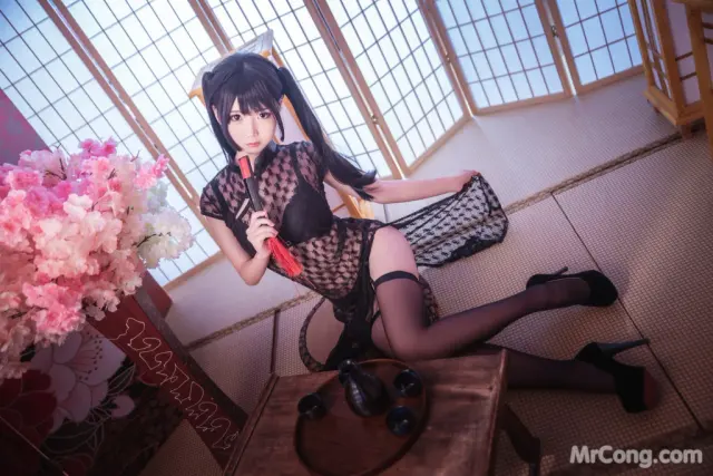 Coser@面饼仙儿 No.018: 黑丝情趣旗袍 (21 photos)