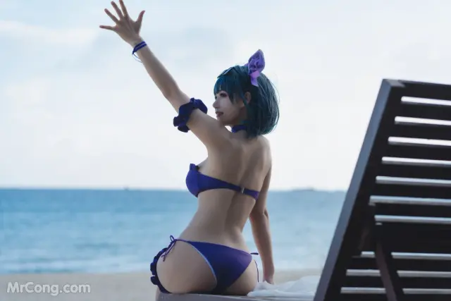 Coser@小仓千代w No.044: 1月舰长 柴郡泳装 (22 photos)