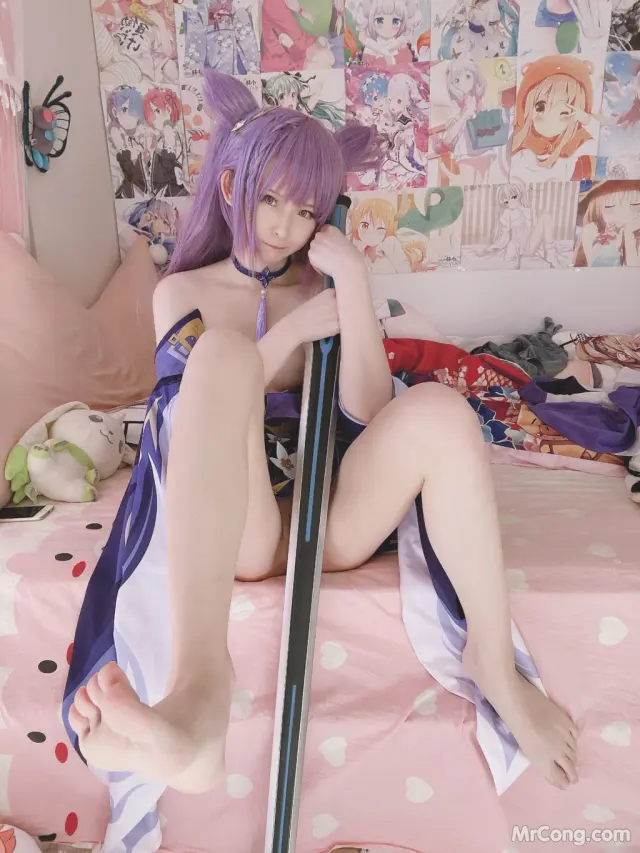 Coser@习呆呆: 刻晴 Genshin Impact Keqing (60 photos + 2 videos)
