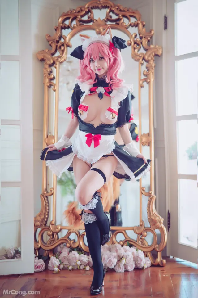 Coser@沖田凜花Rinka: Tamamo Maid (25 photos)