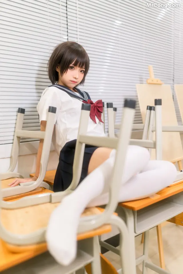 Coser@蠢沫沫 (chunmomo) Vol.022: 教室 (61 photos)