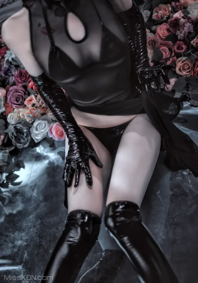 Coser@星野咪兔: 透视网纱旗袍 (89 photos)