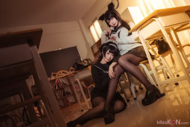 Coser@贞子蜜桃: 碧蓝航线 爱宕高雄制服 (35 photos)