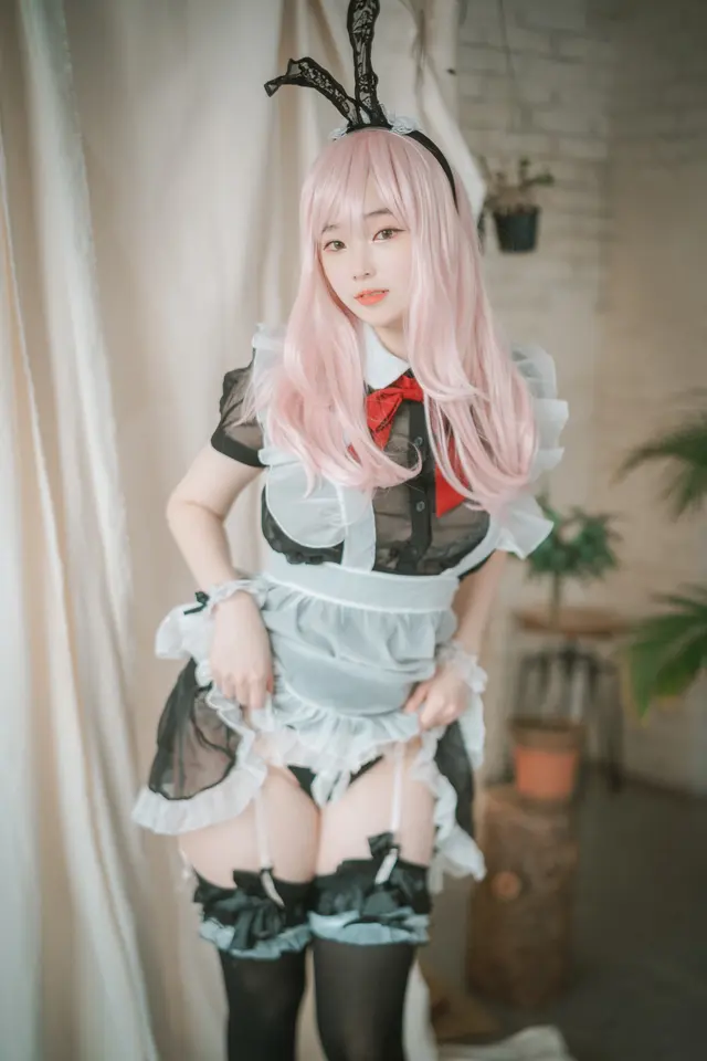 DJAWA Photo – Bambi (밤비): “Sheer Bunny Maid” (51 photos)