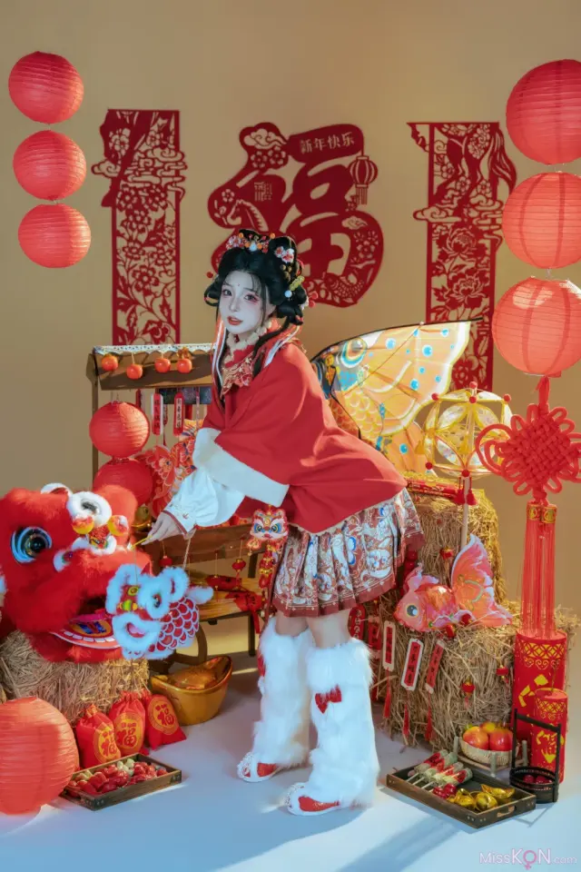 Coser@yuuhui玉汇: 2026新春特辑 醒狮少女 (131 photos + 2 videos)