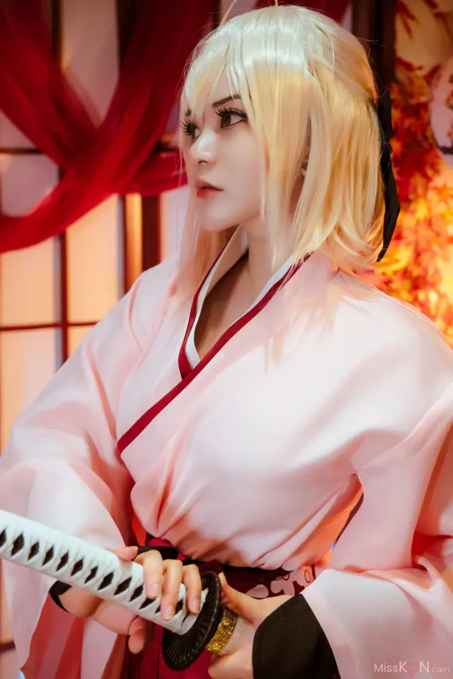 Coser@Potato Godzilla: Okita Souji Sakura Saber (18 photos)